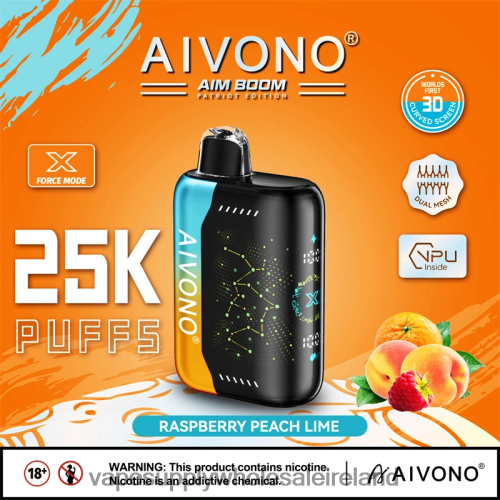 Electronic Cigarette Wholesale Supplier - Aivono AIM BOOM 25000 Raspberry Peach Lime HLD040350
