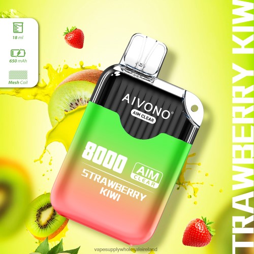 Electronic Cigarette Wholesale Supplier - Aivono AIM CLEAR 8000 Strawberry Kiwi HLD040210