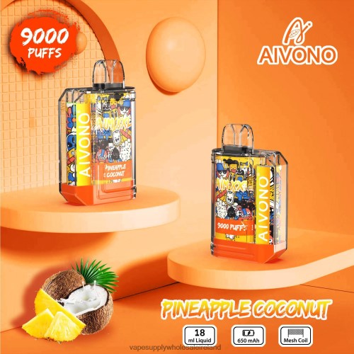 Vape Wholesale Europe - Aivono AIM XXL 9000 Mouth Sticker Transparent Pineapple Coconut HLD04052