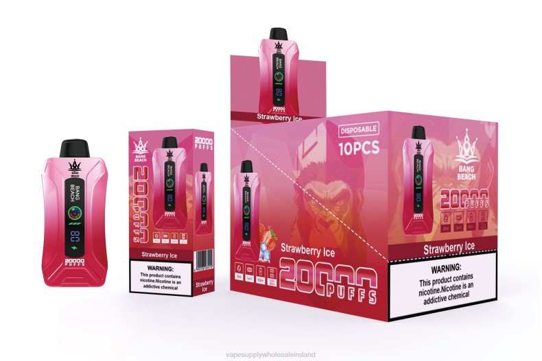 E Cig Wholesale - Bang Beach 20000 Puffs Smart Screen Vape Strawberry Ice P2L66
