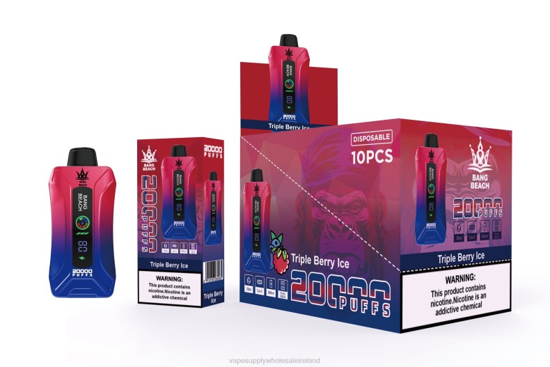E Cigarettes Wholesale Suppliers - Bang Beach 20000 Puffs Smart Screen Vape Triple Berry Ice P2L68