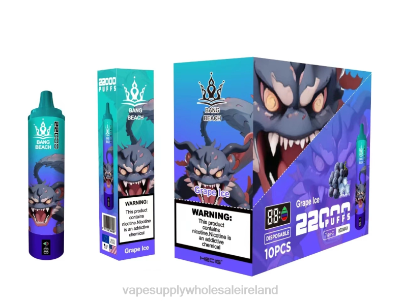 Electronic Cigarette Wholesale - Bang Beach 22000 Puffs Smart Screen Grape Ice P2L619