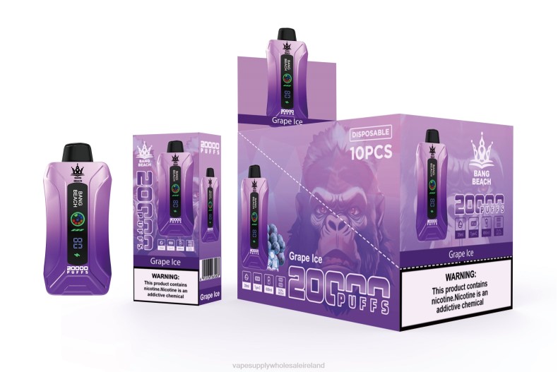 Electronic Cigarette Wholesale Supplier - Bang Beach 20000 Puffs Smart Screen Vape Grape Ice P2L610