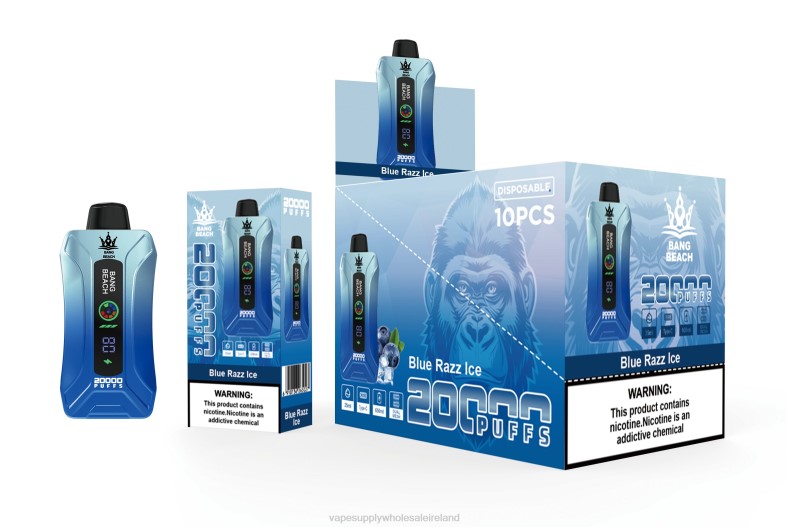 Vape Wholesale Ireland - Bang Beach 20000 Puffs Smart Screen Vape Blue Razz Ice P2L611