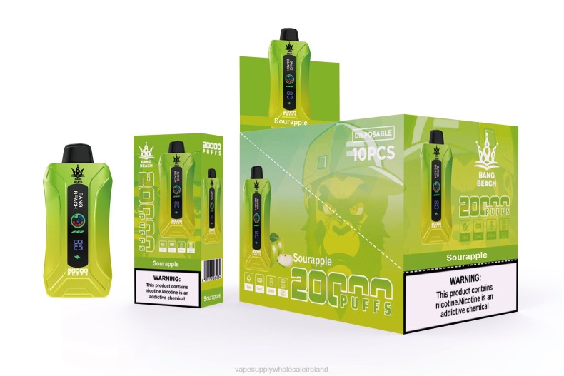 Vape Wholesale Ireland - Bang Beach 20000 Puffs Smart Screen Vape Sour Apple P2L61