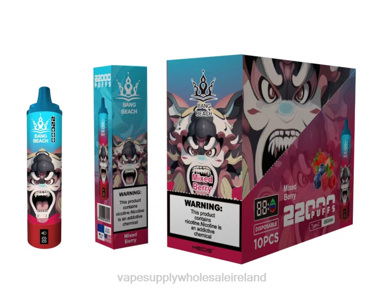 Vape Wholesale Ireland - Bang Beach 22000 Puffs Smart Screen Mixed Berry P2L621
