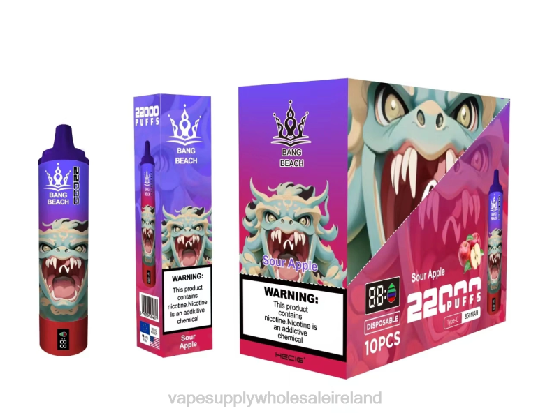 Vape Wholesale Supplier - Bang Beach 22000 Puffs Smart Screen Sour Apple P2L613