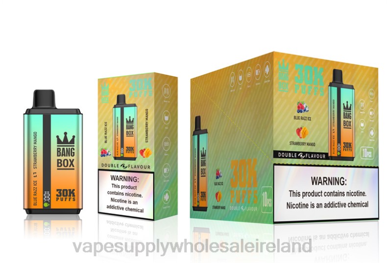 E Cig Wholesale Distributors - Bang Box 30000 Puffs Dual Flavors Blue Razz Ice & Strawberry Mango P2L673