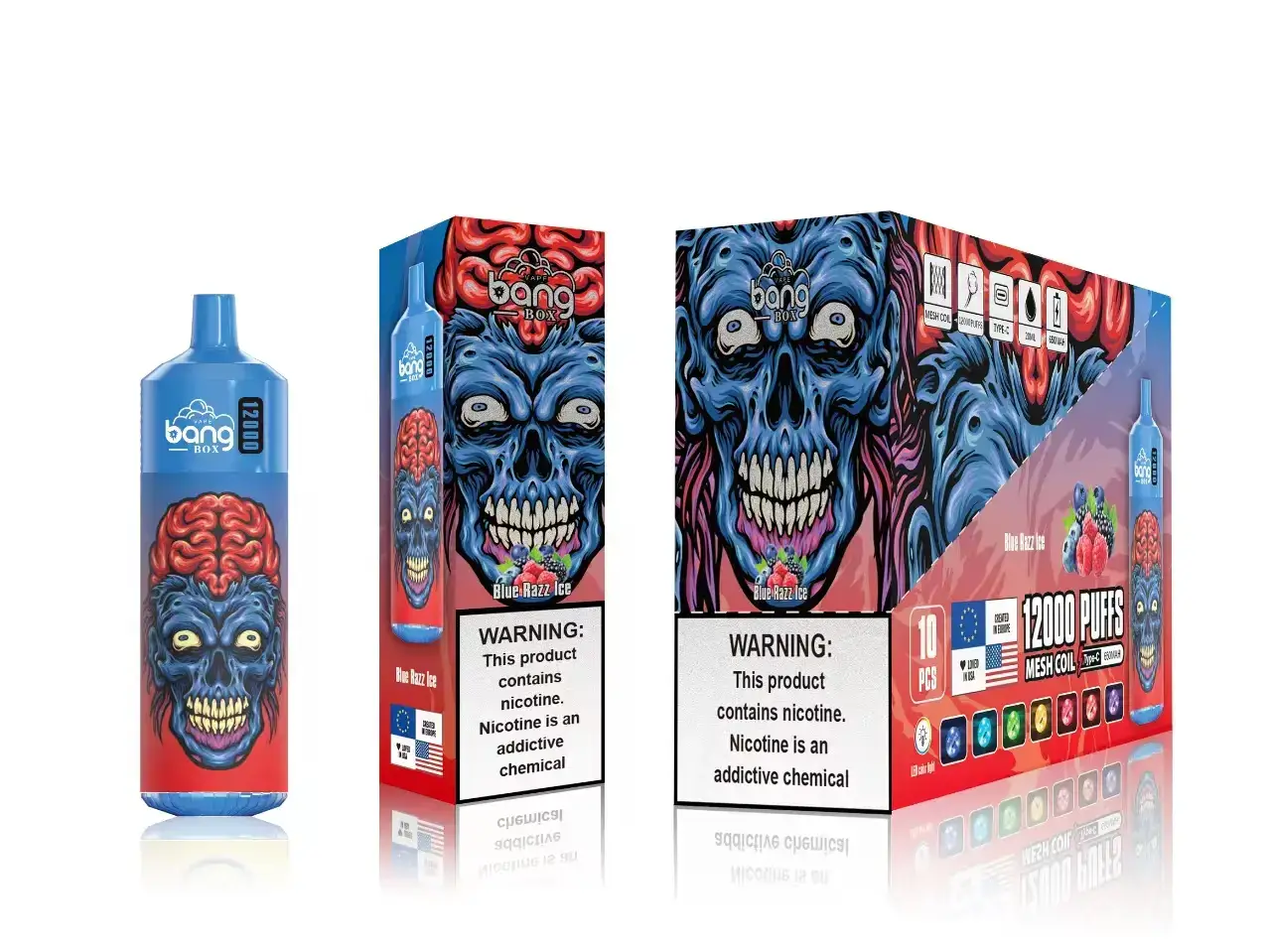 Vape Wholesale Europe - 0T2H117 Blue Razz Ice Bang Box 12000 Puffs