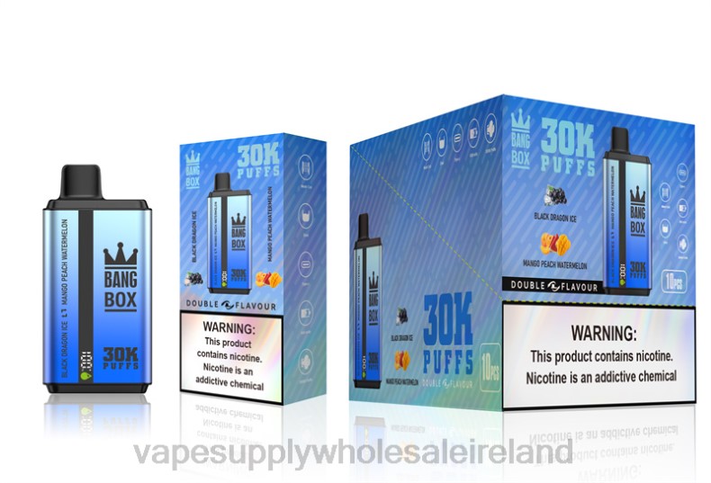 Vape Wholesale Supplier - Bang Box 30000 Puffs Dual Flavors Black Dragon Ice & Mango Peach Watermelon P2L671