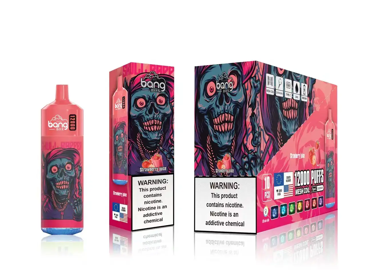 Vape Wholesale supplier - 0T2H120 Strawberry Juice Bang Box 12000 Puffs