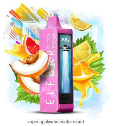 Electronic Cigarette Wholesale Supplier - Elf Bar Planet 25000 White Peach Baja Splash FJB68H20