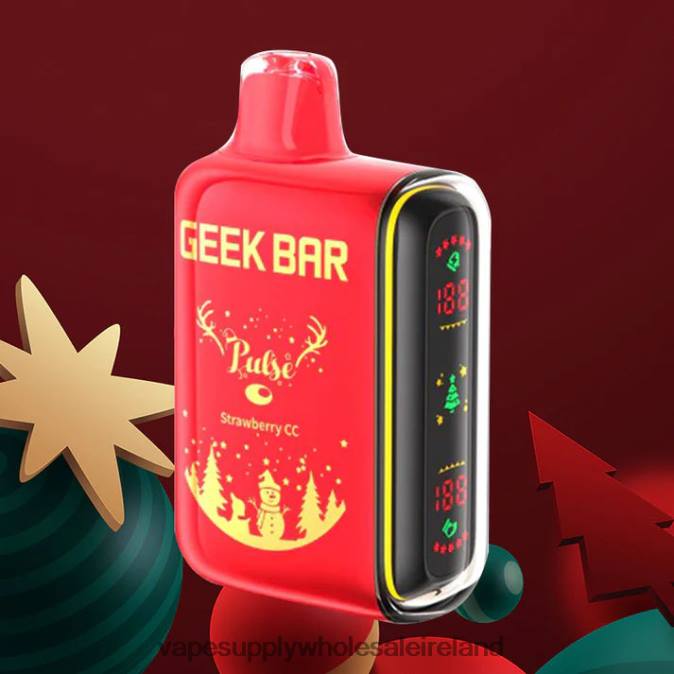 electronic cigarette wholesale supplier - 0T2H86 Strawberry Cc GEEK BAR Pulse Holiday Edition 7500 PUFFS/15000 PUFFS