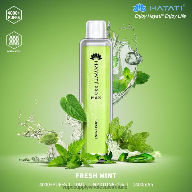 Vape Wholesale Ireland - 0T2H158 Fresh Mint Hayati Pro Max 4000
