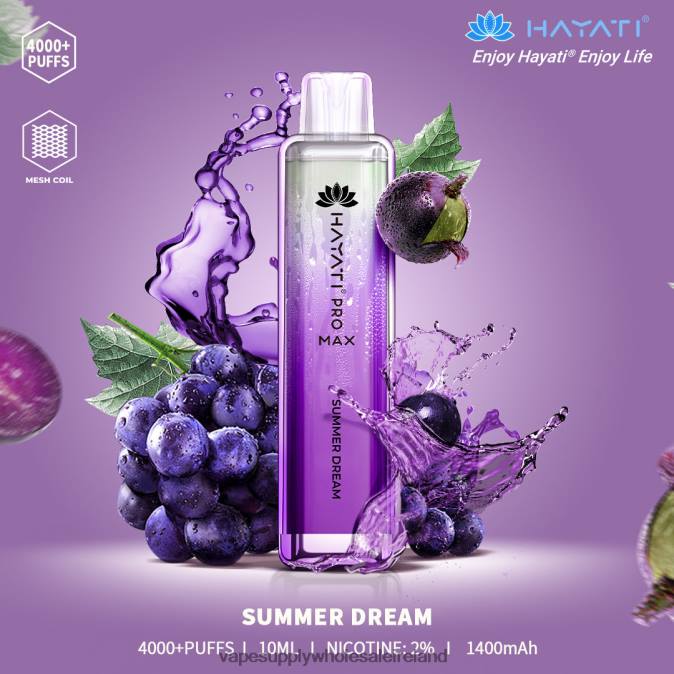 Vape Wholesale Ireland - 0T2H178 Summer Dream Hayati Pro Max 4000