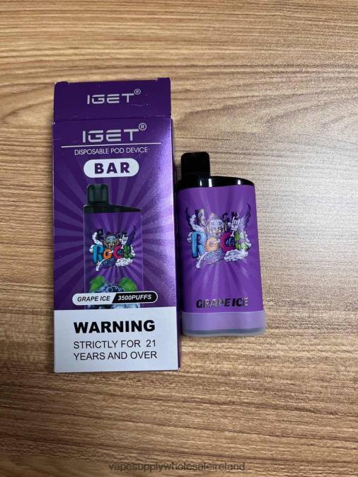 Vape Wholesale Ireland - 0T2H88 Grape Ice IGET BAR 3500 5% NICOTINE