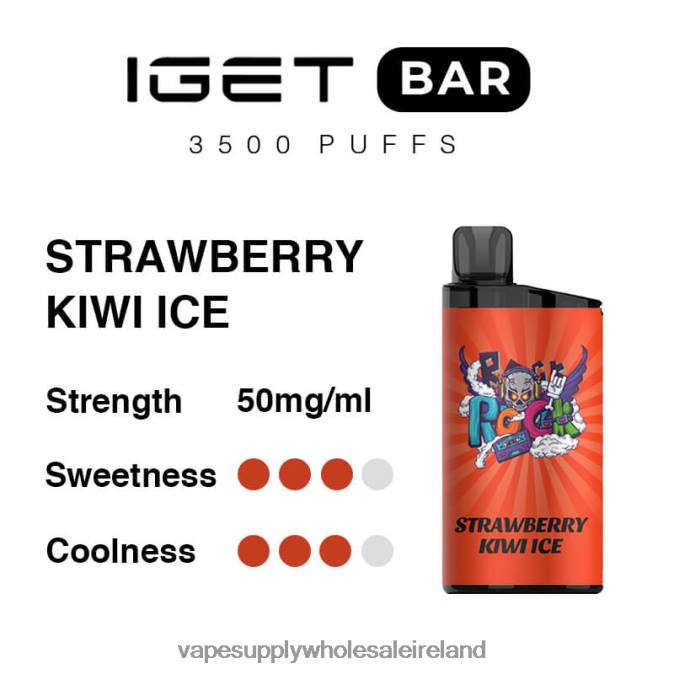 Vape Wholesale supplier - 0T2H90 Strawberry Kiwi Ice IGET BAR 3500 5% NICOTINE