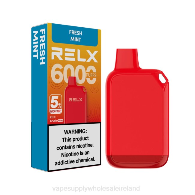 Electronic Cigarette Wholesale - RELX Crush Pocket 6000 5% High Nic Fresh Mint PT6429