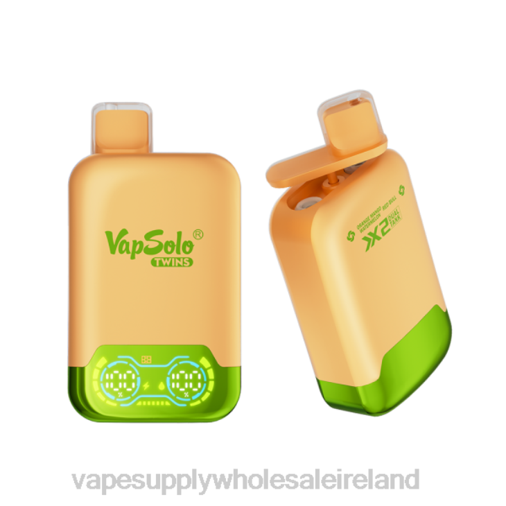 Vape Wholesale Northern Ireland - Vapsolo TWINS Disposable Vape Orange Mango Watermelon & Red Bull FXP8124